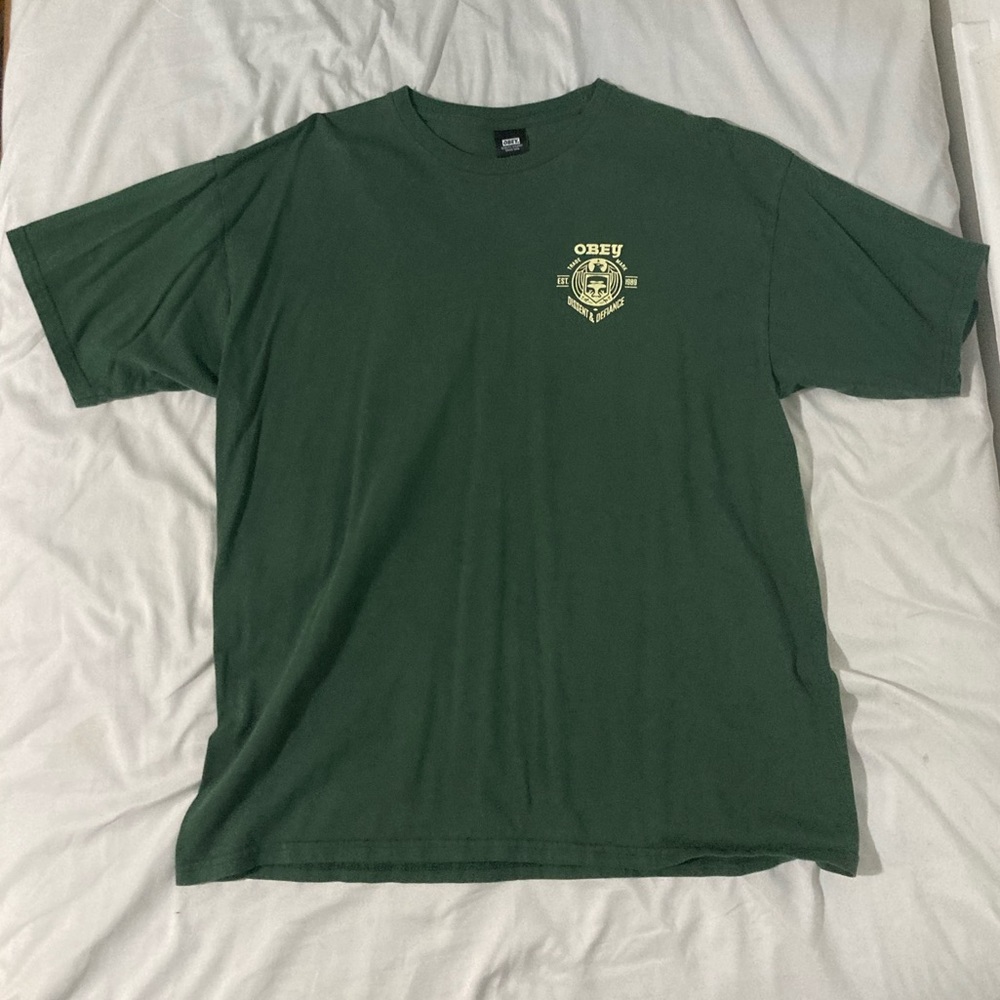 Green Obey trademark shirt
